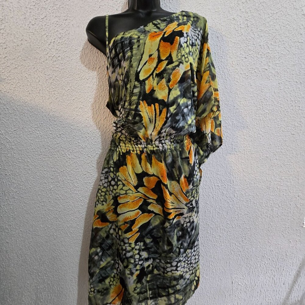 One-Shoulder Asymmetrical Dress 3X Sassy Doll Creations Multicolor bohemian